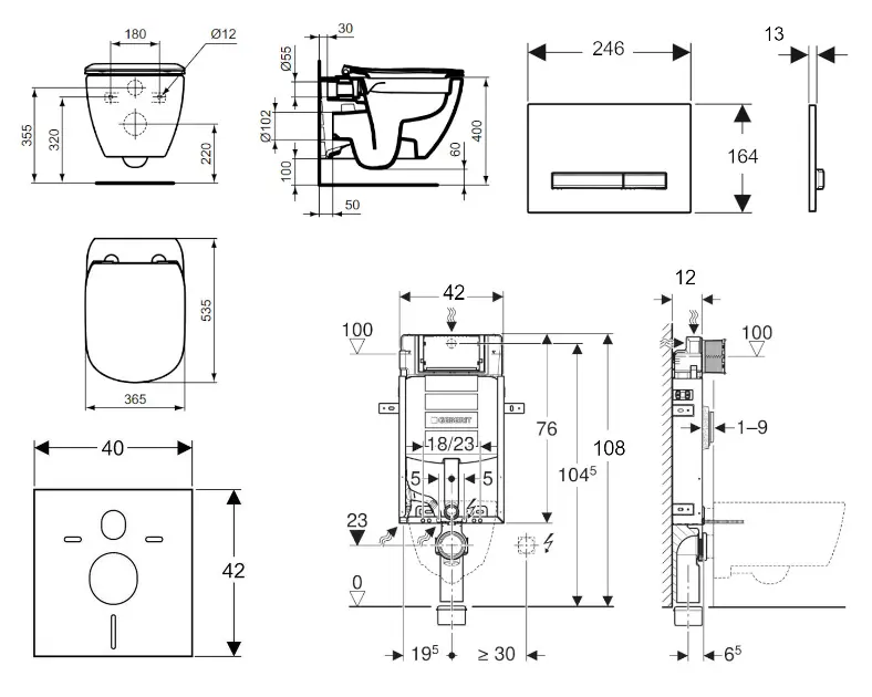 Geberit - Kombifix - Fali WC szett - 110.302.00.5 NE8 – 2. kép