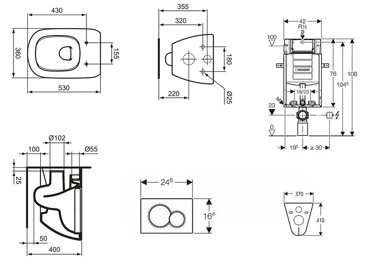 Geberit - Kombifix - Fali WC szett - 110.302.00.5 NF2 – 2. kép