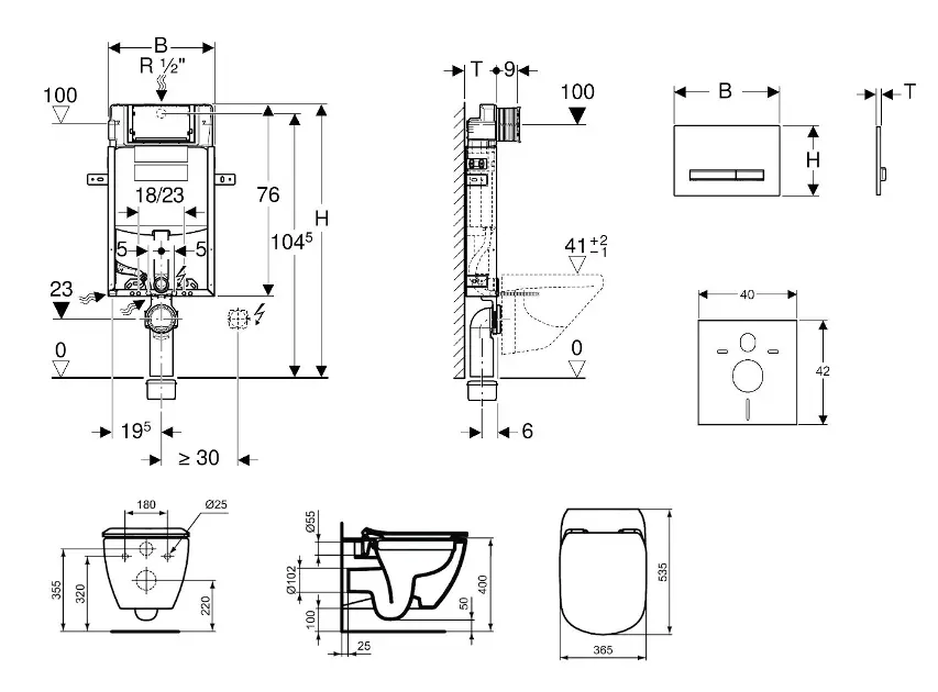 Geberit - Kombifix - Fali WC szett - 110.302.00.5 NF8 – 2. kép