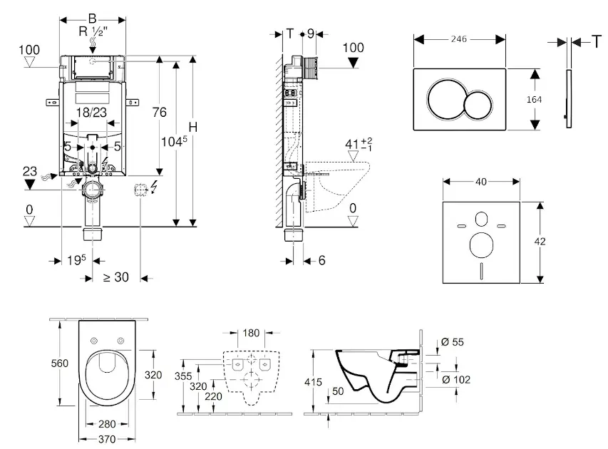 Geberit - Kombifix - Fali WC szett - 110.302.00.5 NI3 – 2. kép
