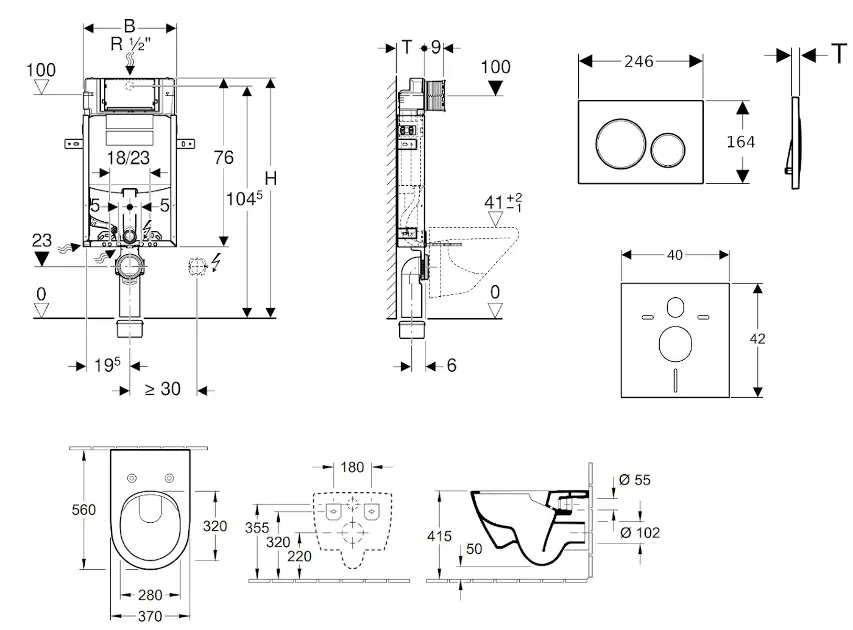 Geberit - Kombifix - Fali WC szett - 110.302.00.5 NI4 – 2. kép