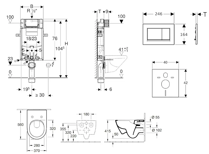 Geberit - Kombifix - Fali WC szett - 110.302.00.5 NI6 – 2. kép
