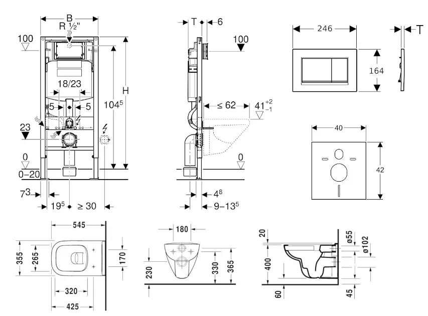 Geberit - Kombifix - Fali WC szett - 110.302.00.5 NI7 – 2. kép