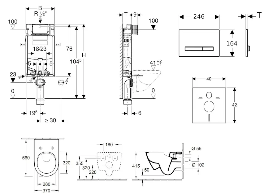 Geberit - Kombifix - Fali WC szett - 110.302.00.5 NI8 – 2. kép