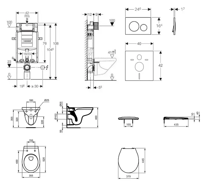 Geberit - Kombifix - Fali WC szett - 110.302.00.5 NR4 – 2. kép