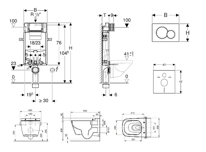 Geberit - Kombifix - Fali WC szett - 110.302.00.5 NT3 – 2. kép
