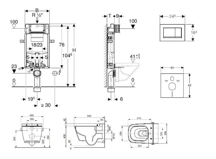 Geberit - Kombifix - Fali WC szett - 110.302.00.5 NT6 – 2. kép