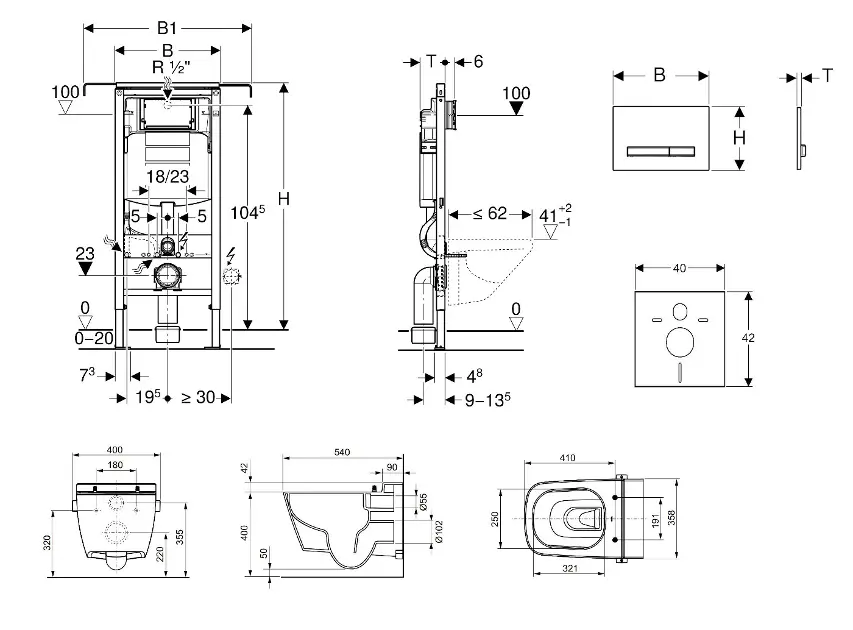 Geberit - Kombifix - Fali WC szett - 110.302.00.5 NT8 – 2. kép