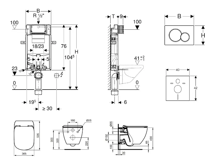 Geberit - Kombifix - Fali WC szett - 110.302.00.5 NU3 – 2. kép