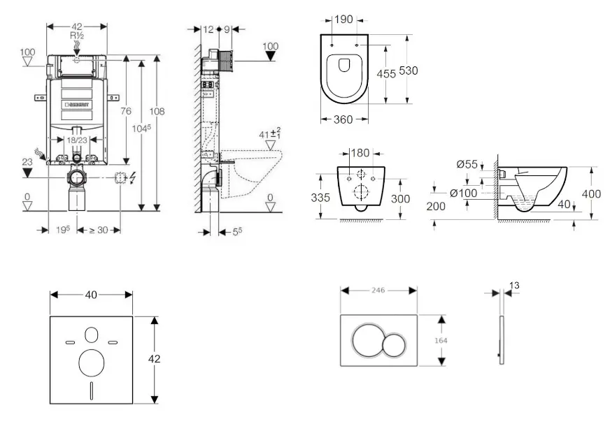 Geberit - Kombifix - Fali WC szett - SANI15CA1114 – 2. kép