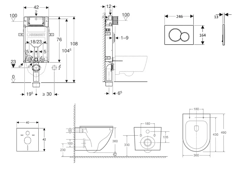 Geberit - Kombifix - Fali WC szett - SANI15CA2102 – 2. kép