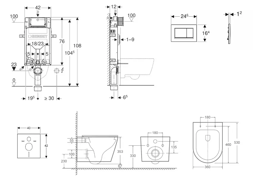 Geberit - Kombifix - Fali WC szett - SANI15CA2103 – 2. kép