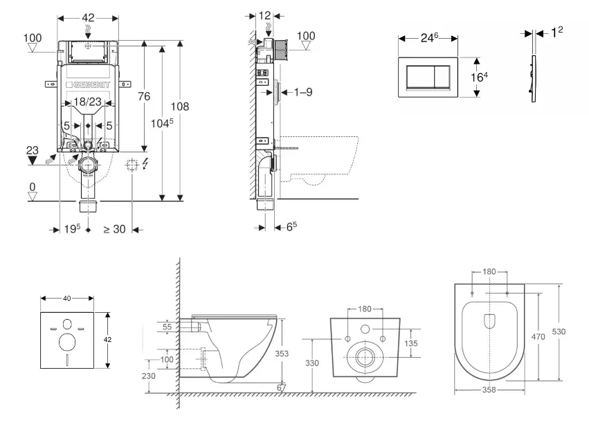 Geberit - Kombifix - Fali WC szett - SANI15CA2107 – 2. kép
