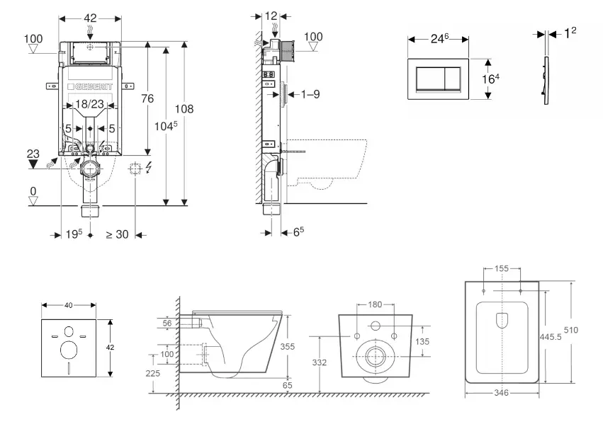 Geberit - Kombifix - Fali WC szett - SANI15CA2109 – 2. kép