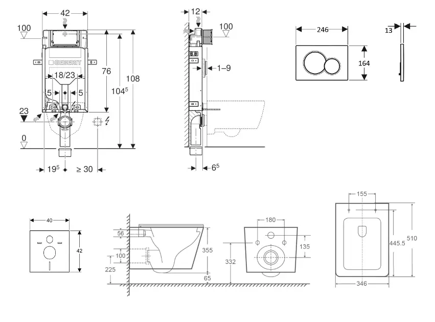 Geberit - Kombifix - Fali WC szett - SANI15CA2110 – 2. kép
