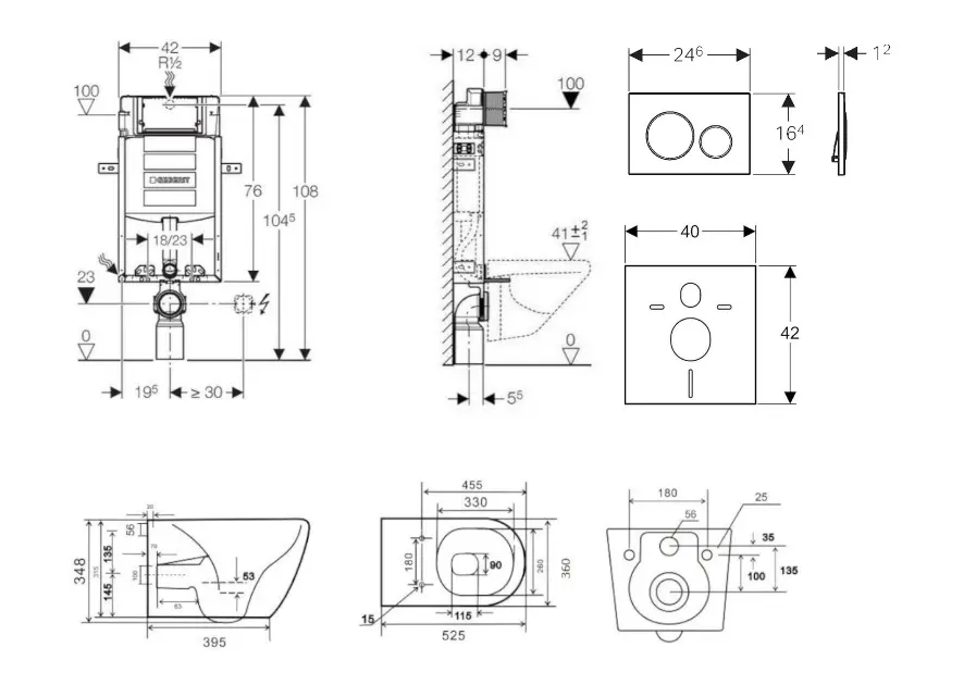 Geberit - Kombifix - Fali WC szett - SANI15CA3117 – 2. kép