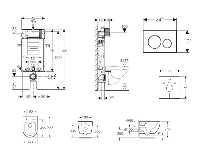 Geberit - Kombifix - Fali WC szett - SANI15CA3122 – 2. kép