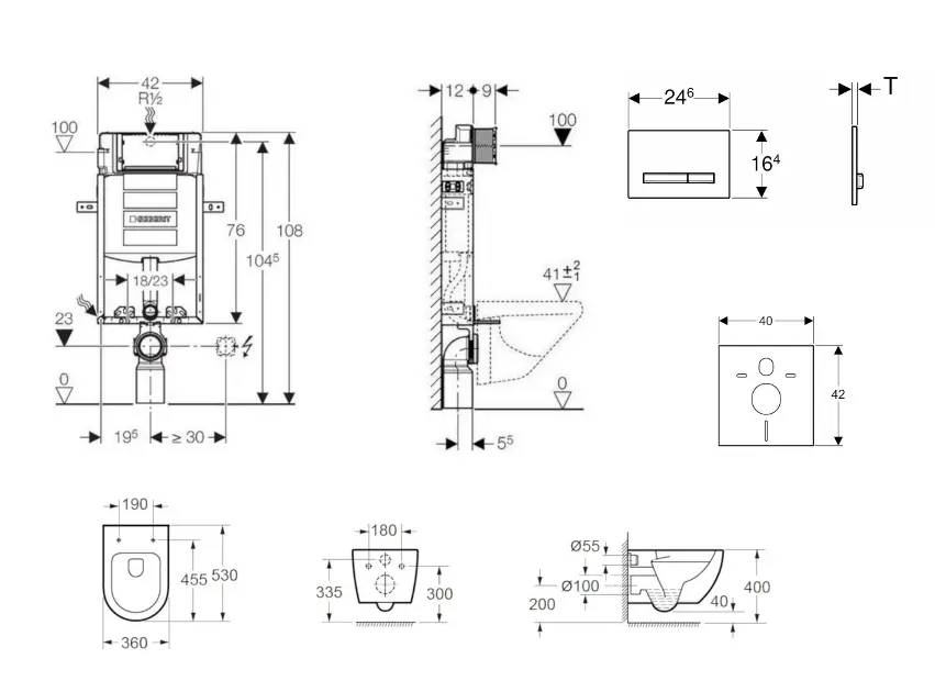 Geberit - Kombifix - Fali WC szett - SANI15CA3123 – 2. kép