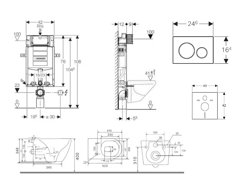 Geberit - Kombifix - Fali WC szett - SANI15CA3125 – 2. kép