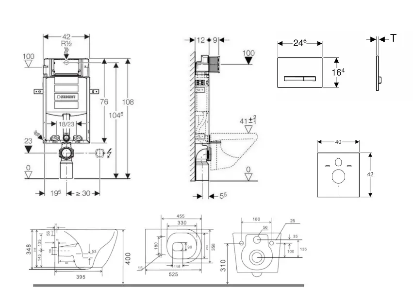 Geberit - Kombifix - Fali WC szett - SANI15CA3126 – 2. kép