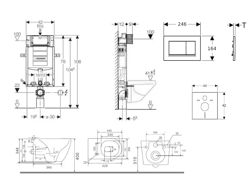 Geberit - Kombifix - Fali WC szett - SANI15CA3127 – 2. kép