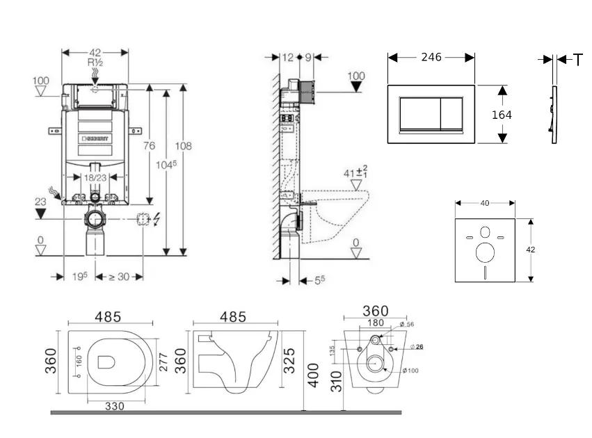 Geberit - Kombifix - Fali WC szett - SANI15CA3130 – 2. kép