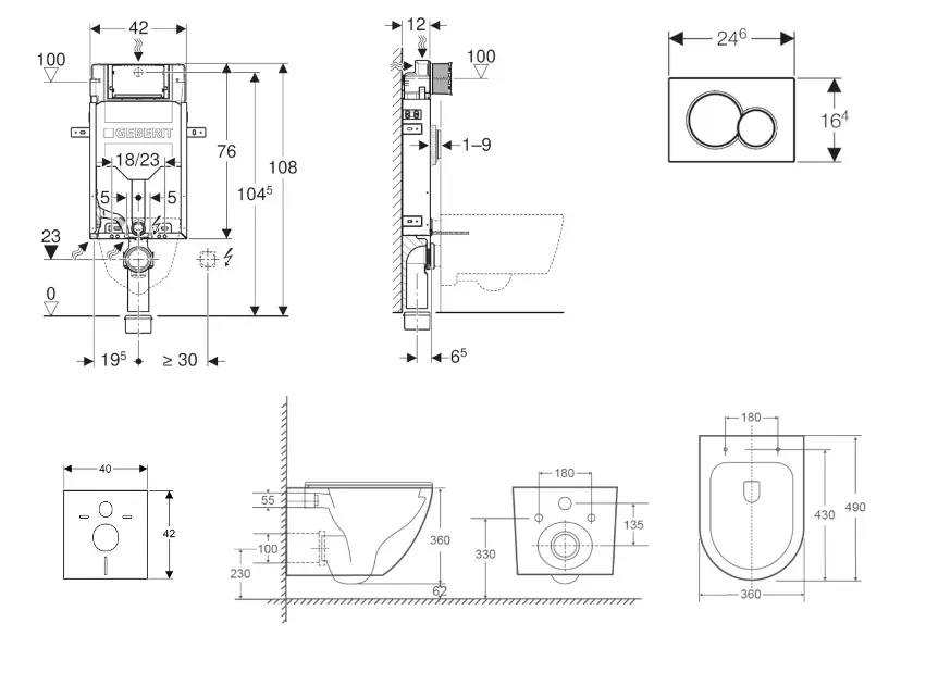 Geberit - Kombifix - Fali WC szett - SANI15CA3140 – 2. kép