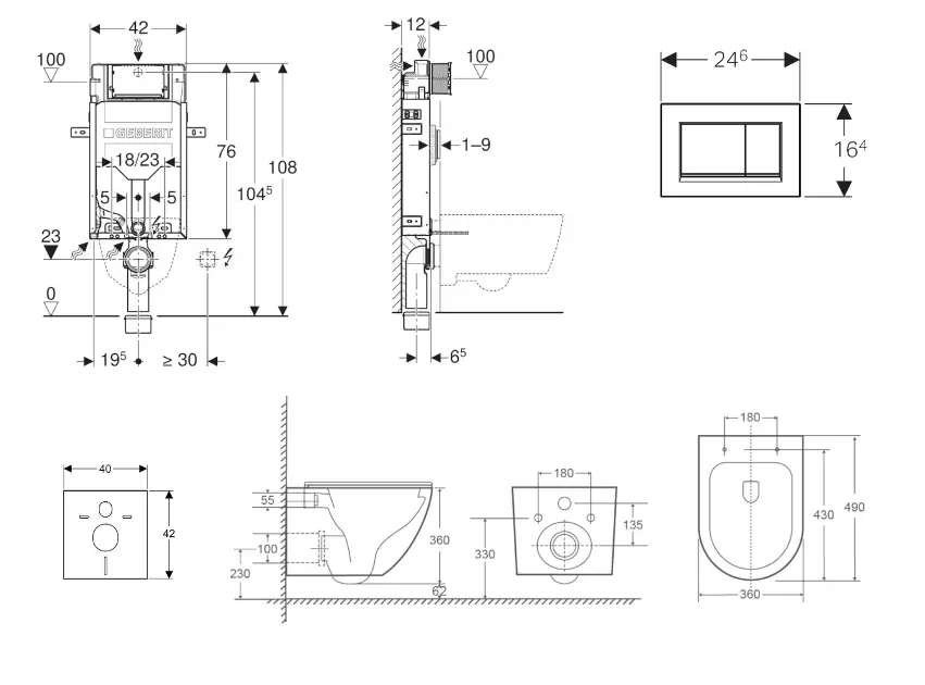 Geberit - Kombifix - Fali WC szett - SANI15CA3142 – 2. kép