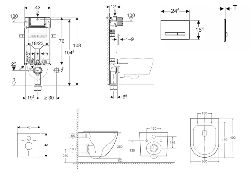 Geberit - Kombifix - Fali WC szett - SANI15CA3144 – 2. kép