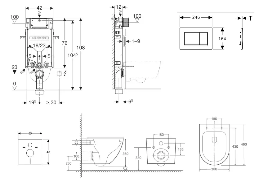 Geberit - Kombifix - Fali WC szett - SANI15CA3145 – 2. kép