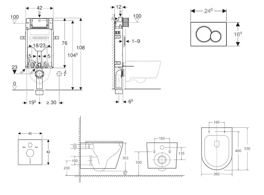 Geberit - Kombifix - Fali WC szett - SANI15CA3146 – 2. kép