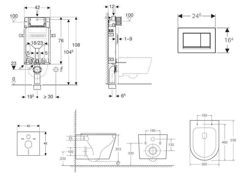Geberit - Kombifix - Fali WC szett - SANI15CA3148 – 2. kép
