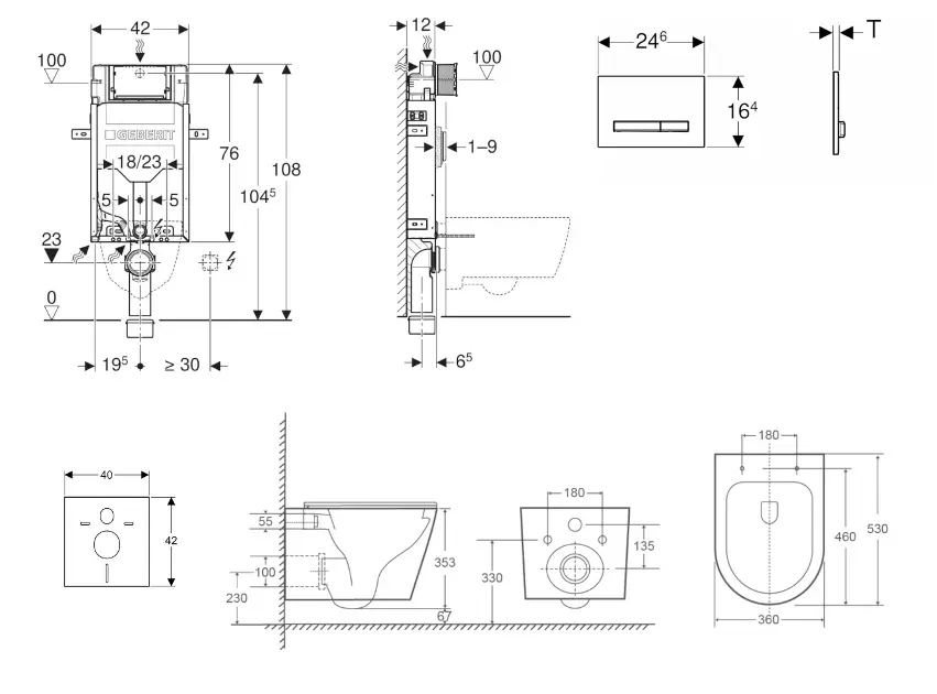 Geberit - Kombifix - Fali WC szett - SANI15CA3150 – 2. kép
