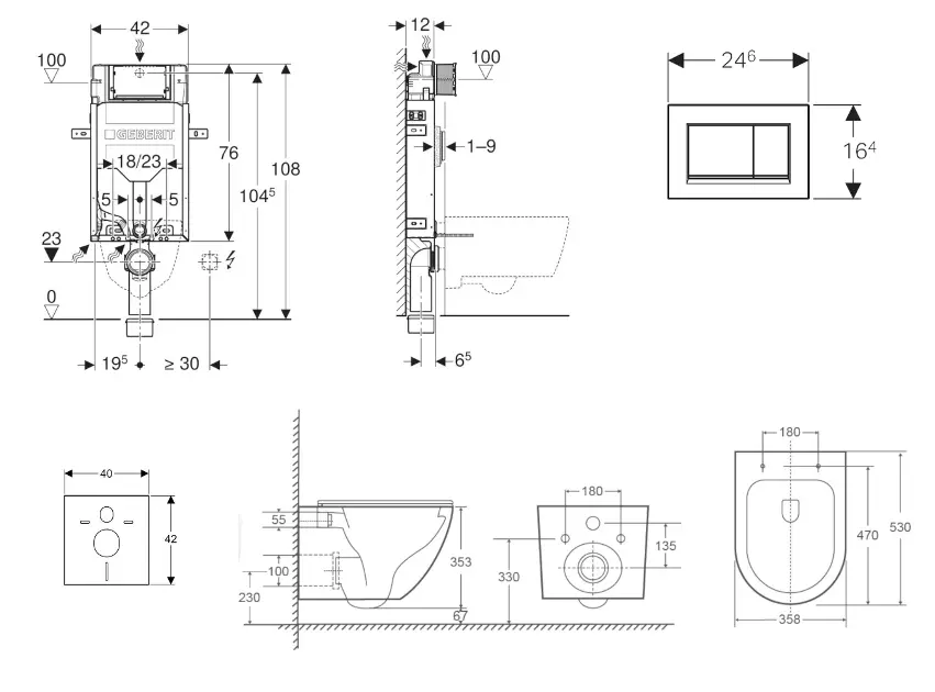 Geberit - Kombifix - Fali WC szett - SANI15CA3154 – 2. kép