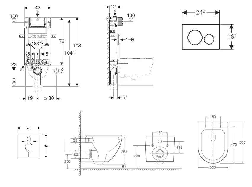 Geberit - Kombifix - Fali WC szett - SANI15CA3155 – 2. kép