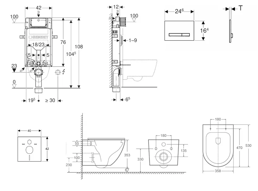 Geberit - Kombifix - Fali WC szett - SANI15CA3156 – 2. kép