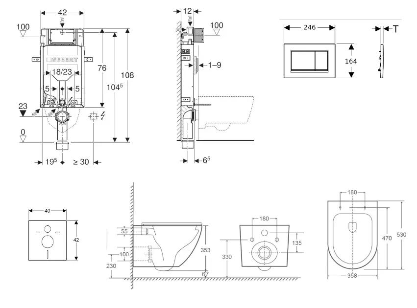 Geberit - Kombifix - Fali WC szett - SANI15CA3157 – 2. kép