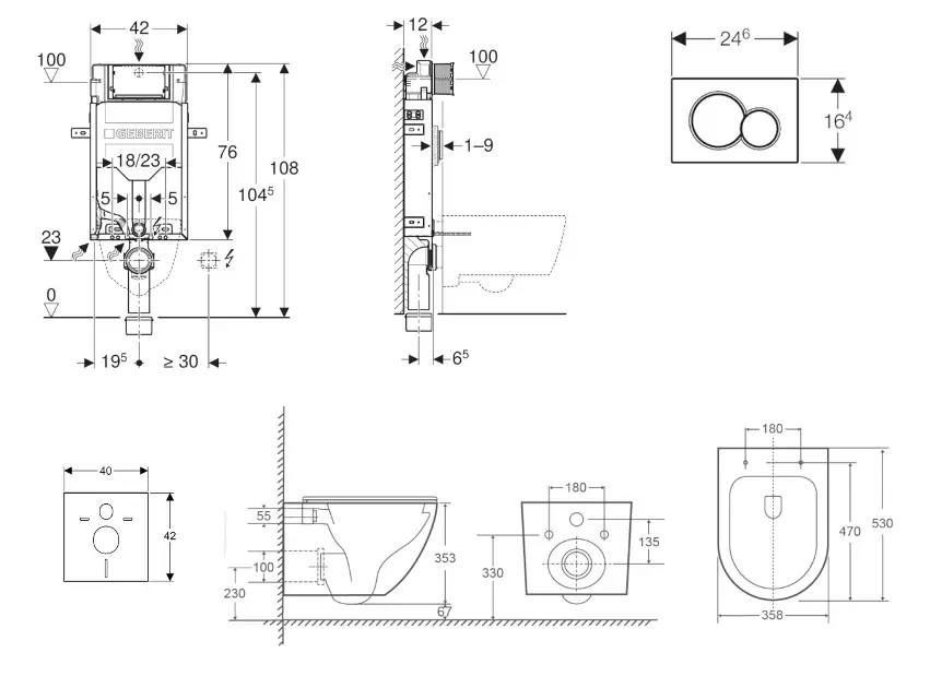 Geberit - Kombifix - Fali WC szett - SANI15CA3158 – 2. kép