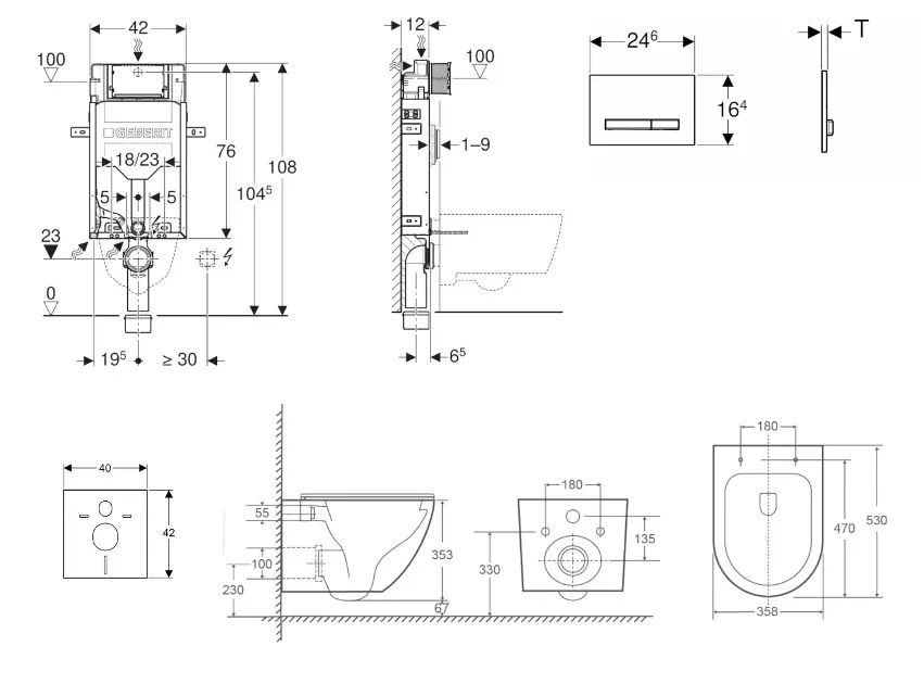 Geberit - Kombifix - Fali WC szett - SANI15CA3161 – 2. kép