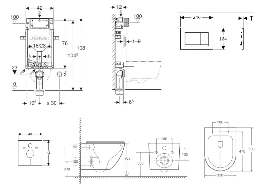 Geberit - Kombifix - Fali WC szett - SANI15CA3162 – 2. kép