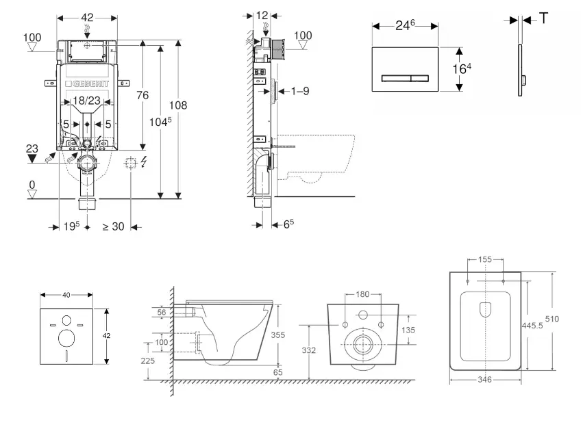 Geberit - Kombifix - Fali WC szett - SANI15CA3168 – 2. kép