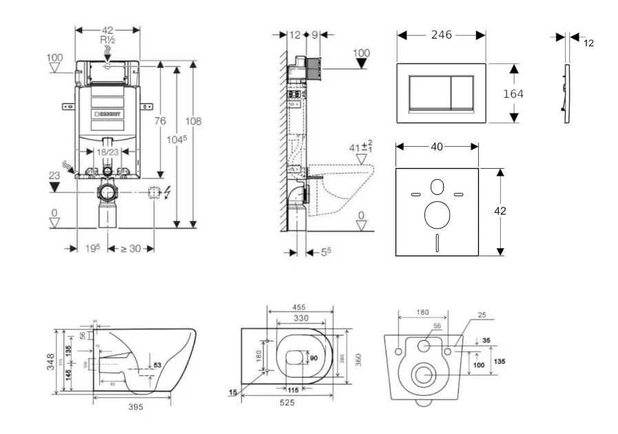 Geberit - Kombifix - Fali WC szett - SANI15CA5106 – 2. kép
