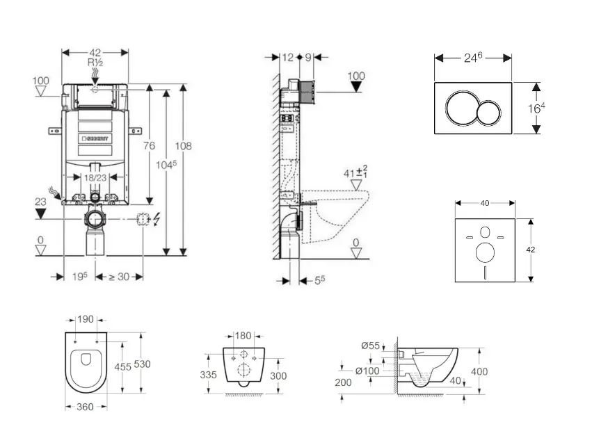 Geberit - Kombifix - Fali WC szett - SANI15CA5113 – 2. kép