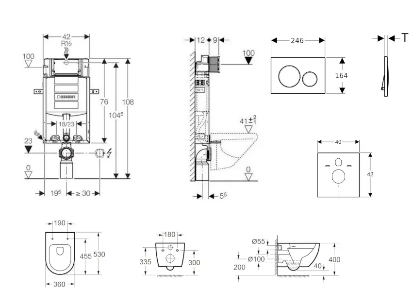 Geberit - Kombifix - Fali WC szett - SANI15CA5114 – 2. kép