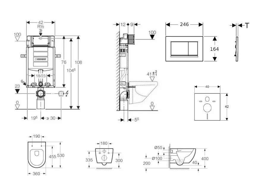 Geberit - Kombifix - Fali WC szett - SANI15CA5115 – 2. kép