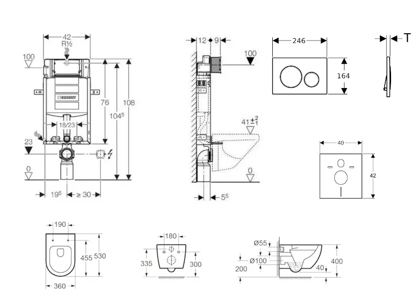 Geberit - Kombifix - Fali WC szett - SANI15CA5116 – 2. kép