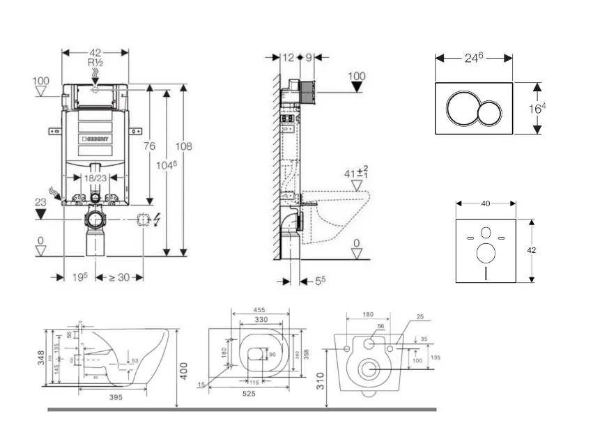 Geberit - Kombifix - Fali WC szett - SANI15CA5117 – 2. kép