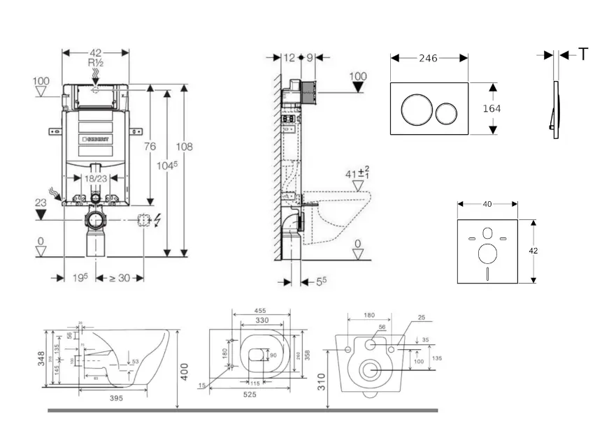 Geberit - Kombifix - Fali WC szett - SANI15CA5118 – 2. kép