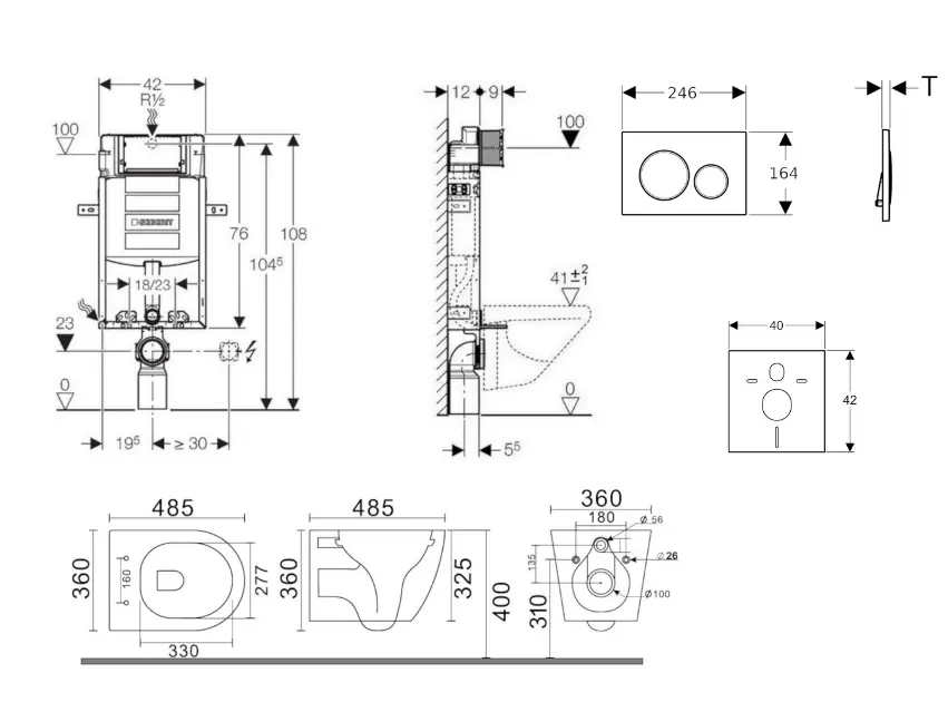 Geberit - Kombifix - Fali WC szett - SANI15CA5122 – 2. kép