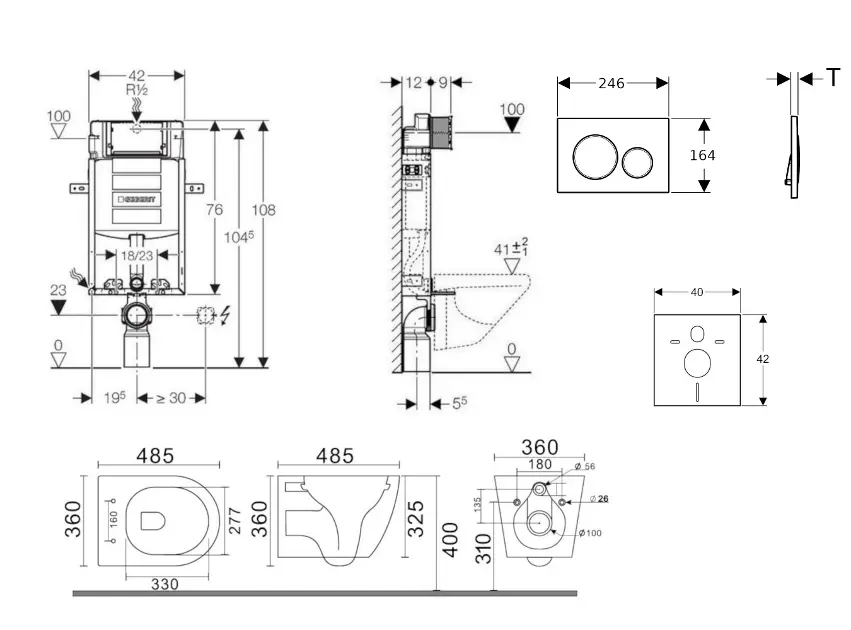 Geberit - Kombifix - Fali WC szett - SANI15CA5124 – 2. kép